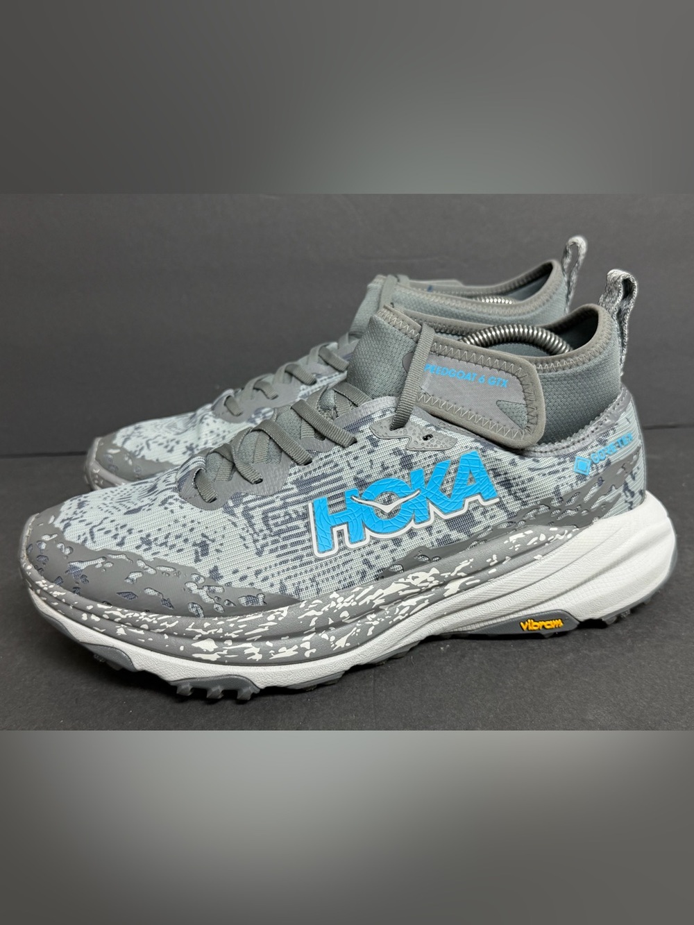 Hoka Speedgoat 6 Mid GTX Men SZ 10D Satellite Grey Trail Running Shoe WORN ONCE